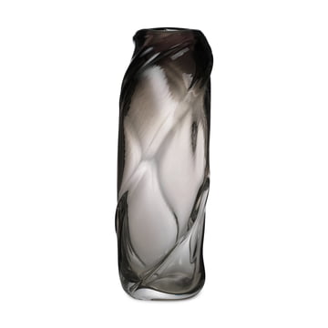 Die Water Swirl Vase von ferm Living in smoked grey