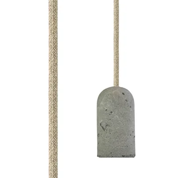 Base Concrete Fassung von NUD Collection mit Textilkabel in Natural Linen (TT-00)