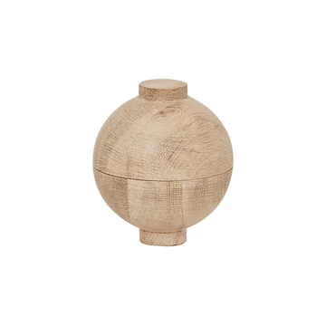 Wooden Sphere Aufbewahrung Ø 12 x H 15 cm, Eiche von Kristina Dam Studio