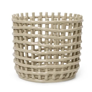 Der große Keramik Korb von Ferm Living in cashmere