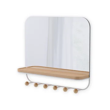 Estique Garderobe mit Ablage und Spiegel, Buche natur / weiß von Umbra