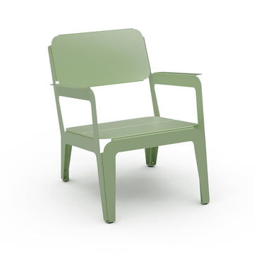 Bended Lounger Outdoor-Loungestuhl von Weltevree in der Farbe pale green
