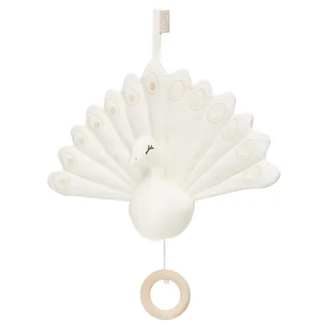 Pfau Spieluhr von Cam Cam Copenhagen in der Ausführung creme white