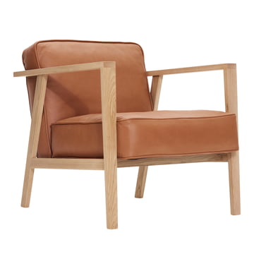 LC1 Lounge Sessel von Andersen Furniture in der Ausführung Eiche weiß pigmentiert / Leder Sevilla cognac 4003