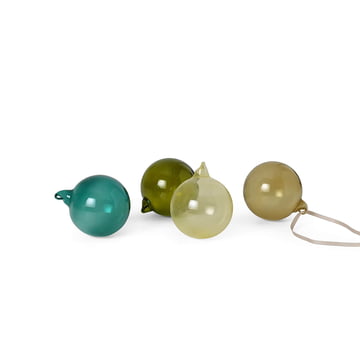 Glass Baubles Christbaumkugeln, Medium, mehrfarbig dunkel (4er-Set) von ferm Living