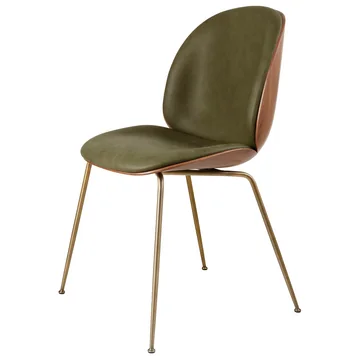 Beetle Stuhl 3D Veneer von Gubi in der Ausführung Walnuss / soft leather