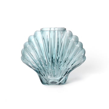 Seashell Vase von Doiy in der Ausführung blau / transparent