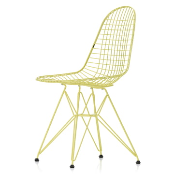 Wire Chair DKR (H 43 cm), citron / ohne Bezug, Filzgleiter (basic dark) von Vitra