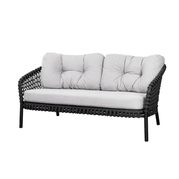 Cane-Line - Ocean large 2-Sitzer Sofa, dunkelgrau / weißgrau