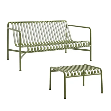 HAY - Palissade Lounge Sofa + Ottoman, olive