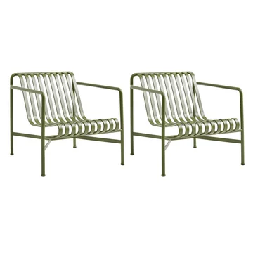 HAY - Palissade Lounge Chair Low, olive (2er Set)