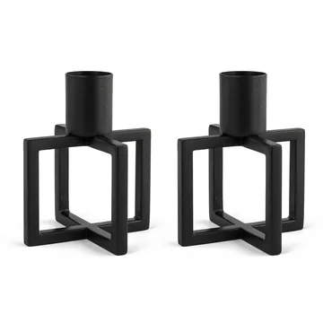 HANA - OneFlame Kerzenständer H 8,3 x Ø 7 cm, schwarz (2er-Set)