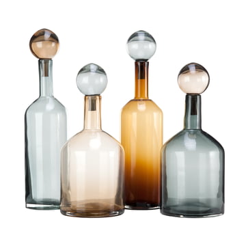Pols Potten - Bubbles & Bottles Karaffe, mehrfarbig neutral (4er-Set)