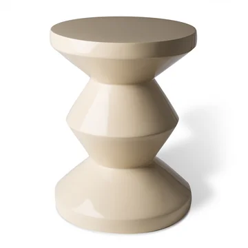 Zig Zag Hocker, beige von POLSPOTTEN