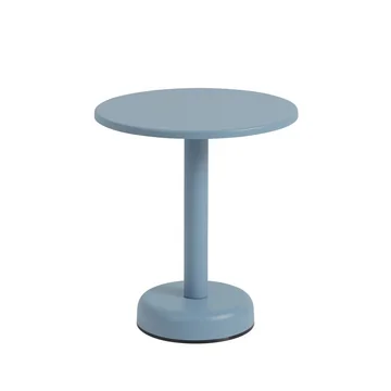 Linear Steel Outdoor Kaffeetisch, Ø 42 x H 47 cm, hellblau NCS 4020-B von Muuto