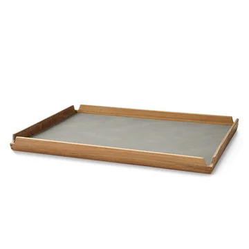 Lind DNA - Airy Teak Tablett Square L, Nupo light grey / teak