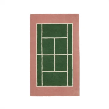 Tennis Teppich, 88 x 150 cm, grün / rose von OYOY Mini