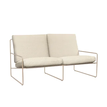 Ferm Living - Desert Outdoor 2-Sitzer Sofa, kaschmir / off-white (Pure Bouclé)