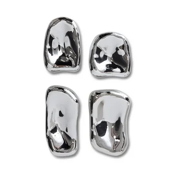 HKliving - Glas-Skulptur, Chrom (4er-Set)