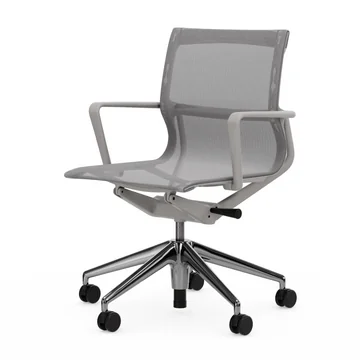 Vitra - Physix Bürodrehstuhl, Aluminiumfuß poliert, TrioKnit silbergrau / soft grey