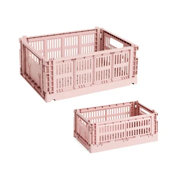 HAY - Colour Crate Korb S + M, blush, recycled (2er Set)