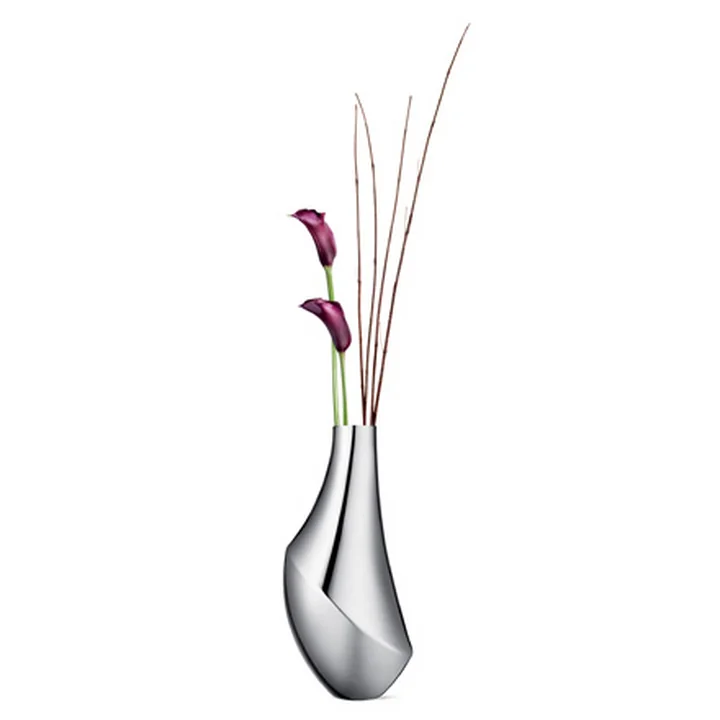 Georg Jensen - Flora Vase, Ø 27.5 x H 50 cm, Edelstahl