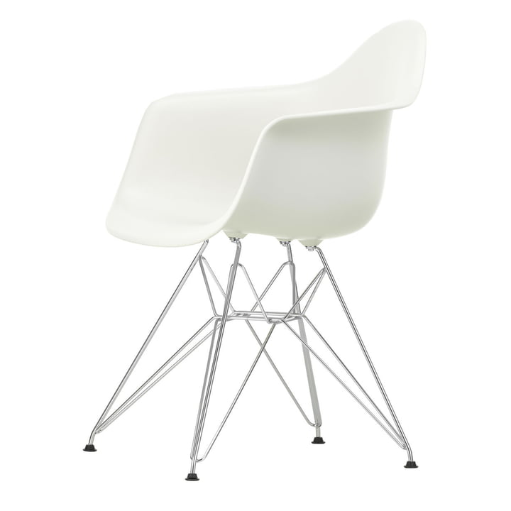 Eames Plastic Armchair DAR von Vitra in verchromt / weiß
