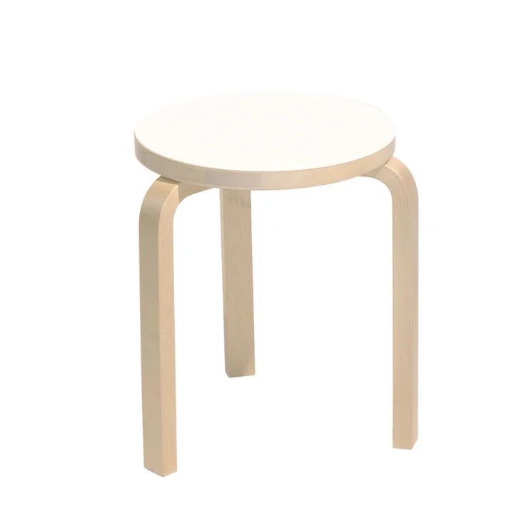 Artek Hocker 60, Laminat weiß