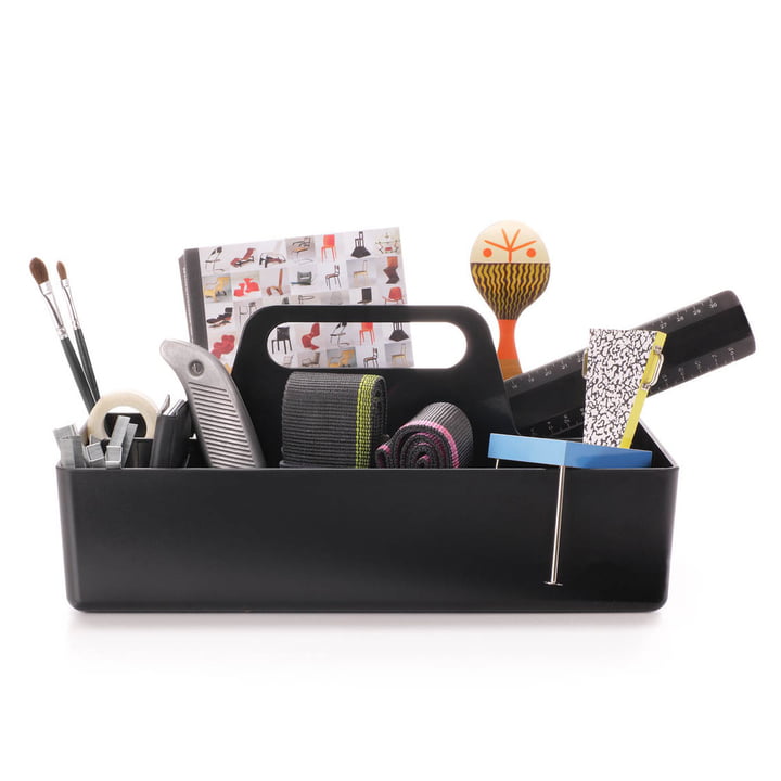 Vitra - Storage Toolbox basic dark, mit Arbeitsmaterialien