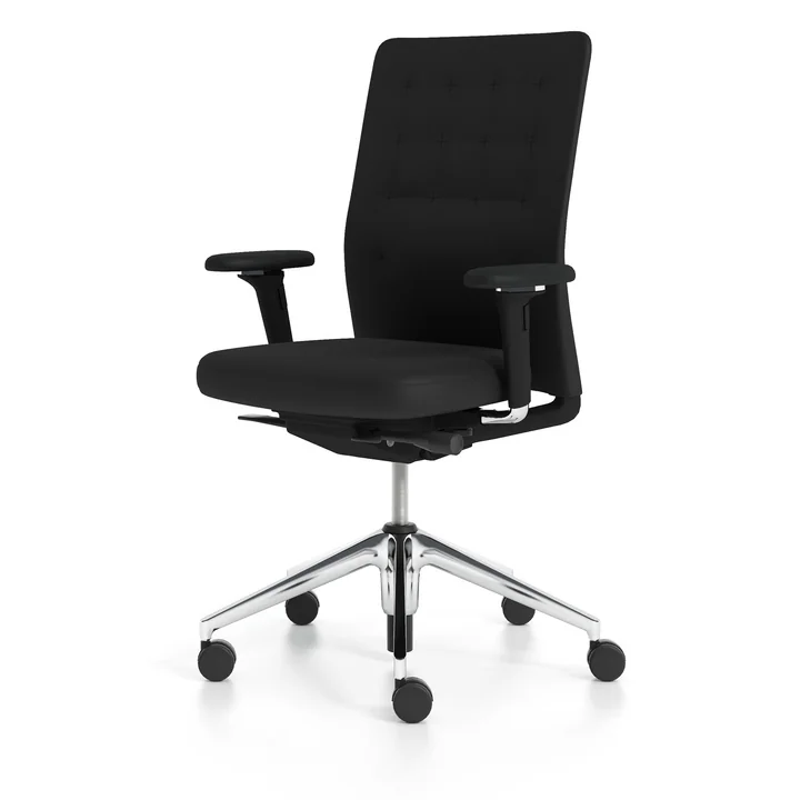 ID Stuhl Trim von Vitra in Nero / Aluminium poliert