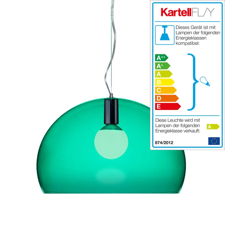 Kartell FL/Y Pendelleuchte, smaragdgrün