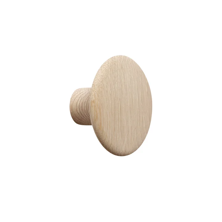 Wandhaken "The Dots" single small von Muuto in Eiche Natur