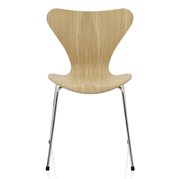 Serie 7 Stuhl (46,5 cm) von Fritz Hansen in Eiche Natur / verchromt