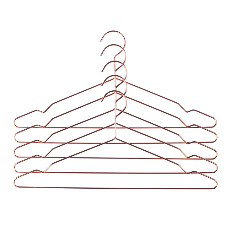 HAY - Hang Kleiderbügel 5er-Set, kupfer