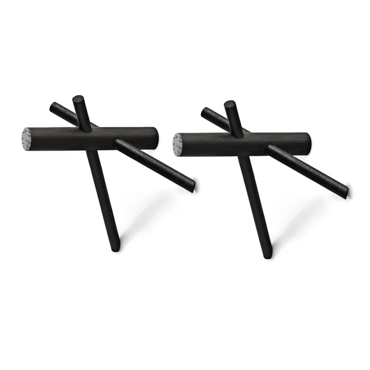Normann Copenhagen - Sticks Haken, schwarz - 2er-Set