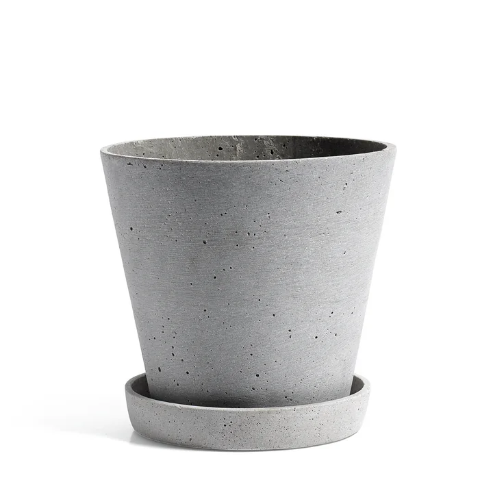 Der HAY - Flowerpot with Saucer in L, grau