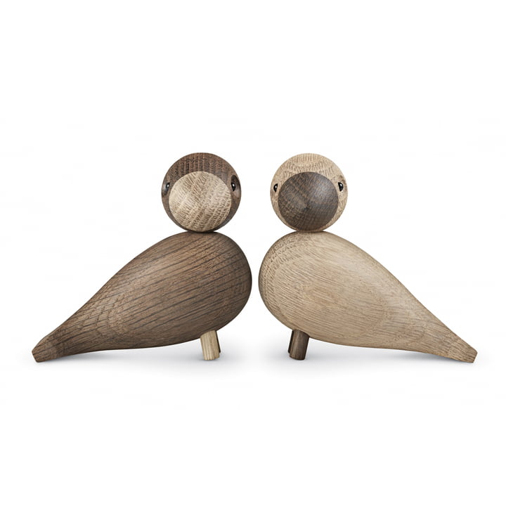 Kay Bojesen Denmark - Unzertrennliche 2er-Set, Holz-Papageien