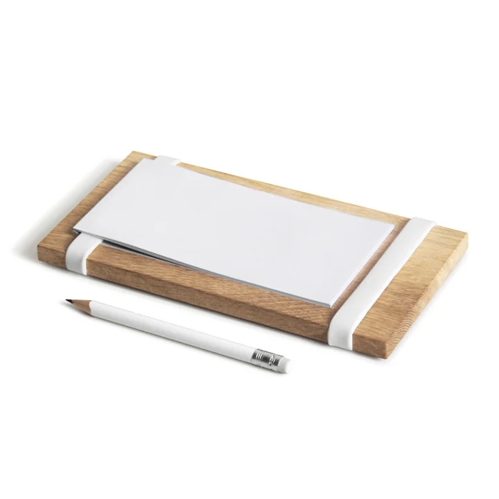 Notizblockhalter Milch, Butter, Eier von Side by Side in weiß