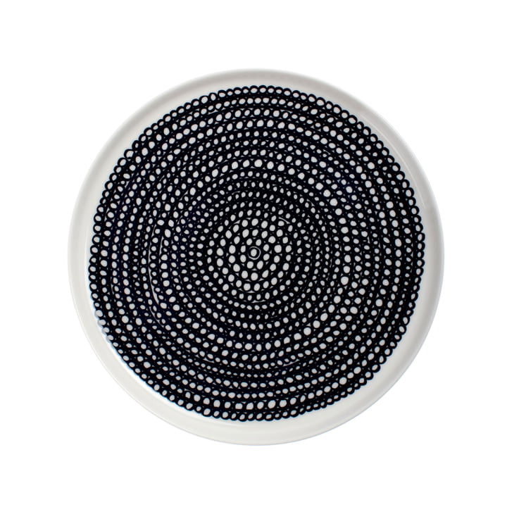 Oiva Räsymatto Teller Ø 20 cm von Marimekko in weiß / schwarz