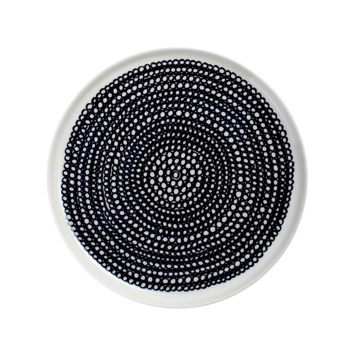 Oiva Räsymatto Teller Ø 20 cm von Marimekko in weiß / schwarz