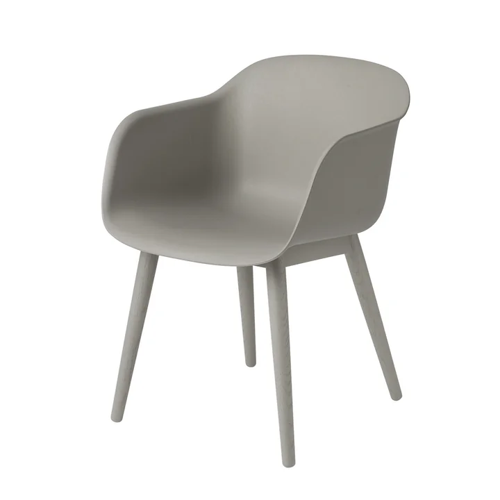 Fiber Chair Wood Base von Muuto in grau