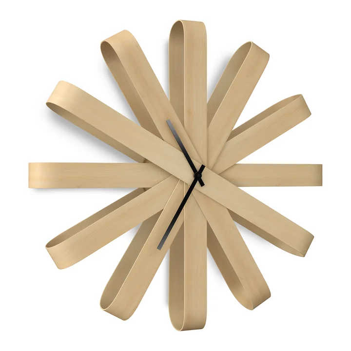 Ribbonwood Wanduhr, Buche natur von Umbra