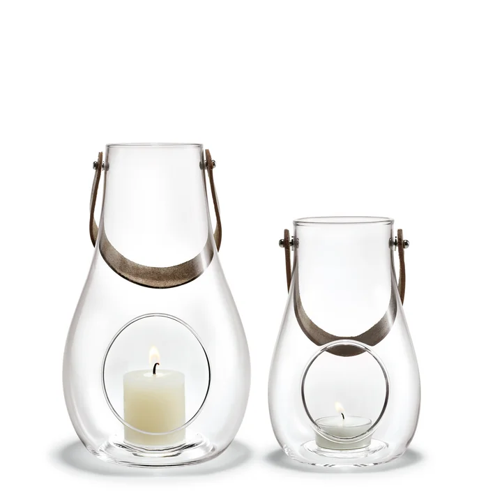 Design with light Laterne (2er-Set) H 16 cm + 25 cm von Holmegaard in klar