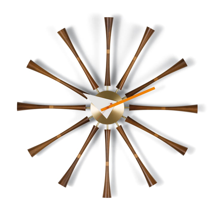 Vitra - Spindle Clock, Aluminium / Walnuss
