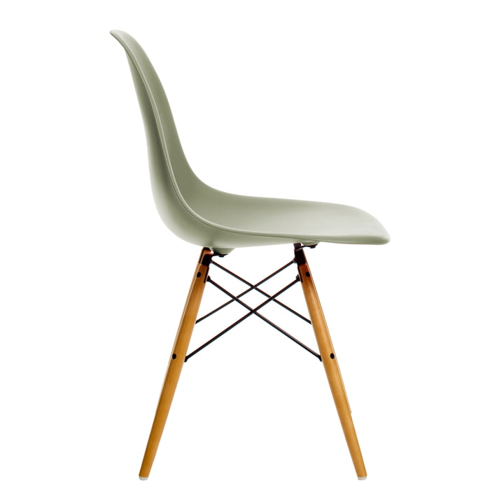 Vitra - Eames Plastic Side Chair DSW, Ahorn gelblich / moosgrau