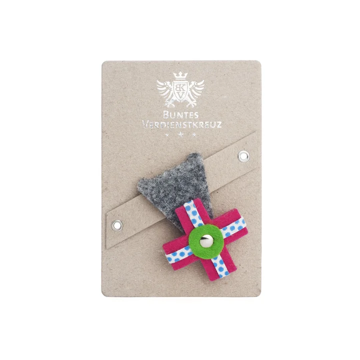 vonbox - Buntes Verdienstkreuz, grau / pink