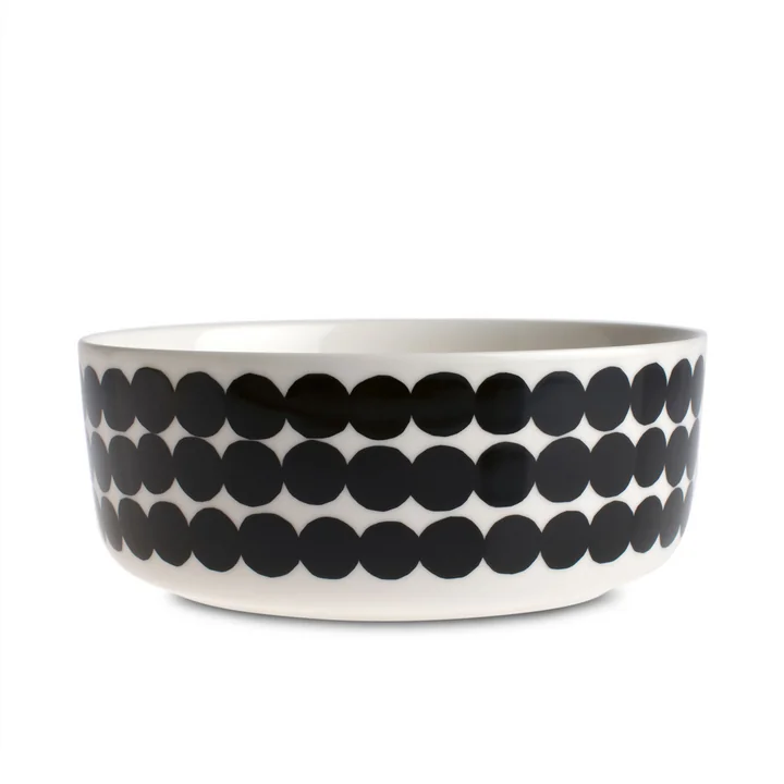 Oiva Räsymatto Schale 1500 ml von Marimekko in Weiß / Schwarz