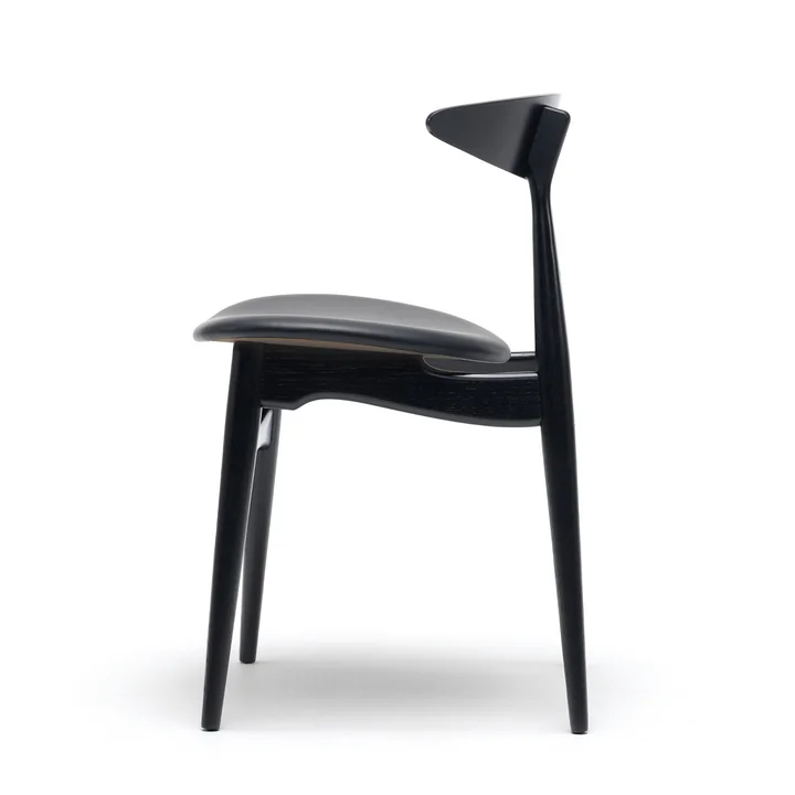 Carl Hansen - CH33P, Buche schwarz lackiert / Leder schwarz (Loke 7150) / Gestell: Buche schwarz lackiert