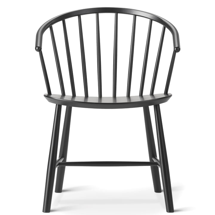 J64 Stuhl von Fredericia in Esche schwarz gebeizt