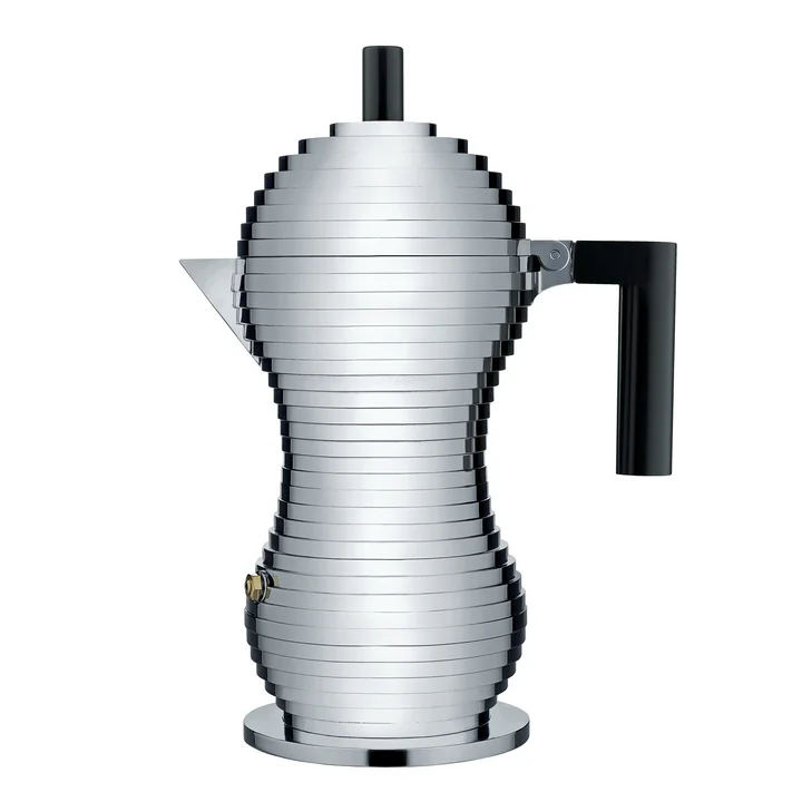 Pulcina Espressokocher in Groß von Alessi in Schwarz
